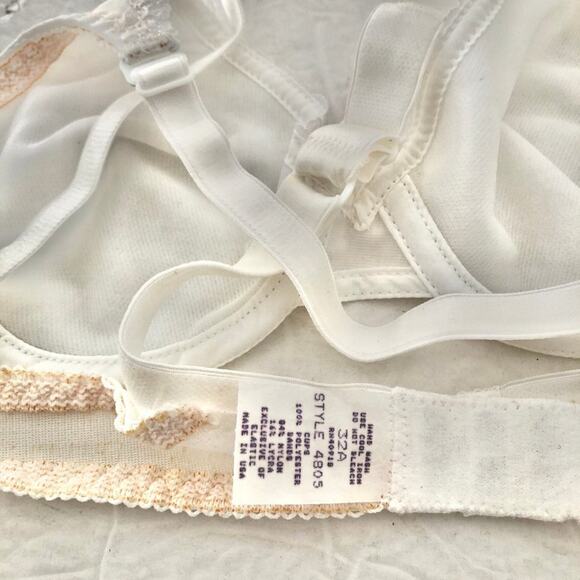 American VINTAGE Empire Intimates 32A White Convertible Strap Bridal Bra A02 - Picture 4 of 4